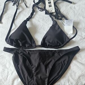 BCBG MAXAZRIA SWIM Black Triangle Bikini